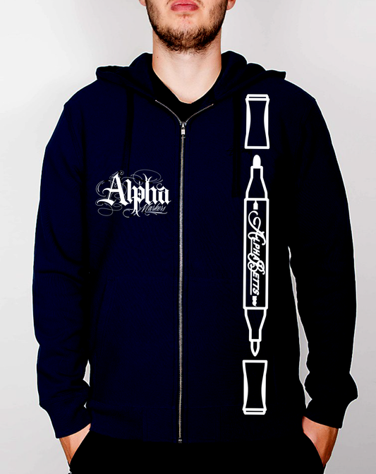 Adult hooded sweatshirt zippered hoodie Alpha